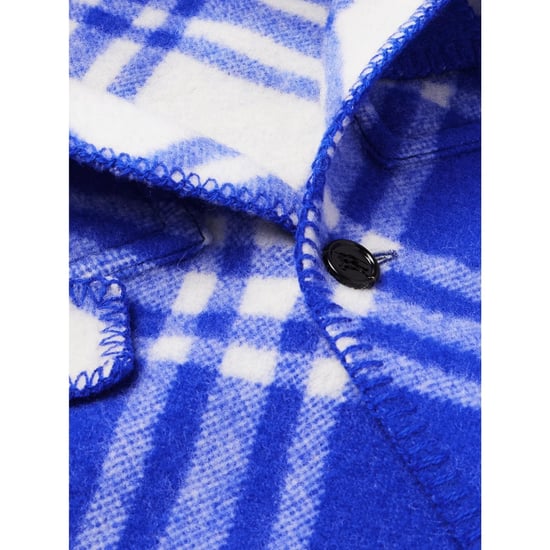 Chaqueta parka de lana con cuadros azules de Burberry - Image 4