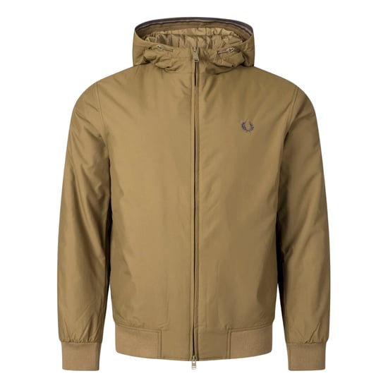 Chaqueta Brentham acolchada con capucha en marrón piedra sombreado de Fred Perry - Image 1