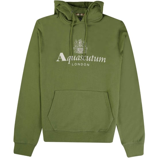 Sudadera con capucha verde con logo grande Aquascutum Active - Image 1