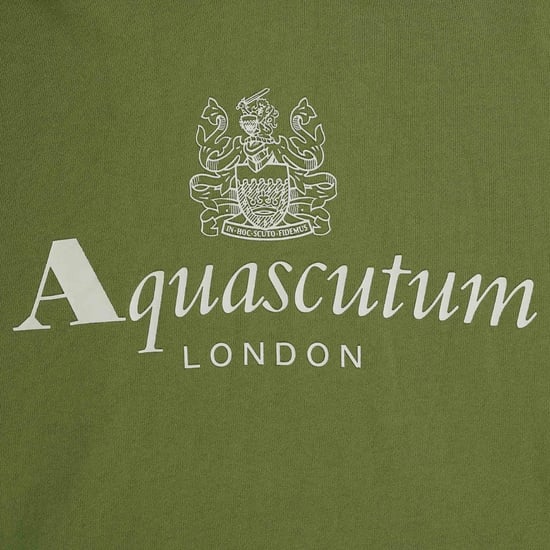 Sudadera con capucha verde con logo grande Aquascutum Active - Image 3