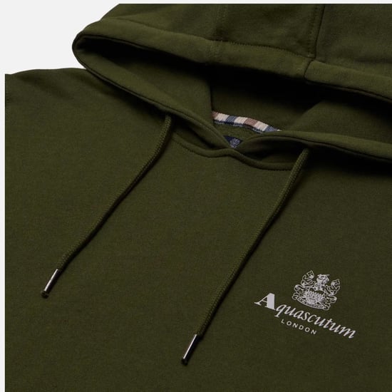 Sudadera con capucha verde con logo grande Aquascutum Active - Image 2