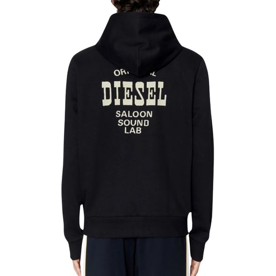 Sudadera negra con capucha y logotipo de Diesel Saloon - Image 2