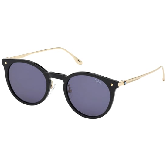 Gafas de sol BMW con montura negra brillante y lentes azules - Image 2