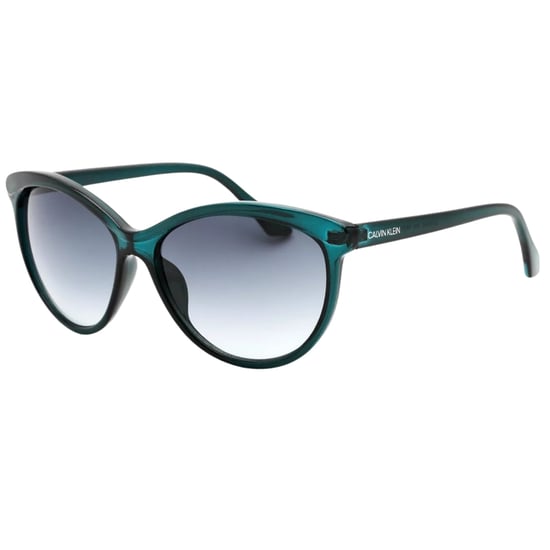 Gafas de sol Calvin Klein Crystal Teal con montura gris y lentes degradadas - Image 2