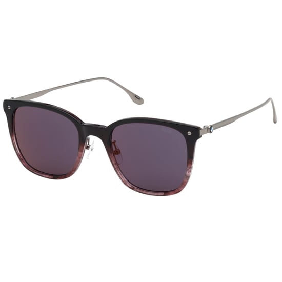 Gafas de sol BMW con montura negra y lentes de espejo color burdeos - Image 1