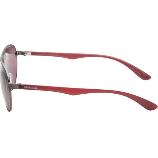 Gafas de sol Calvin Klein con montura gris metalizado mate y lentes rosas - Image 2