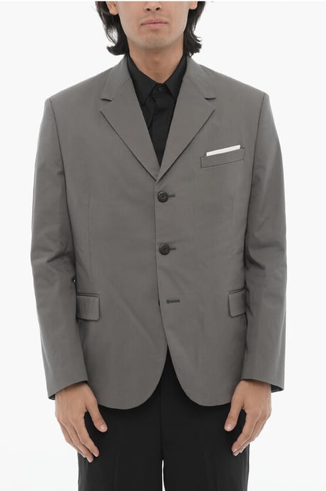 Blazer de 2 botones con solapa, aberturas laterales y muesca en gris - Image 1