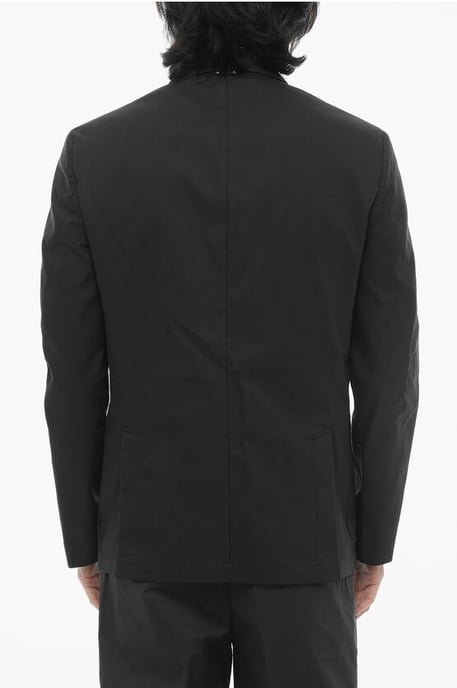 Blazer ajustado sin forro con bolsillos de parche en negro - Image 2