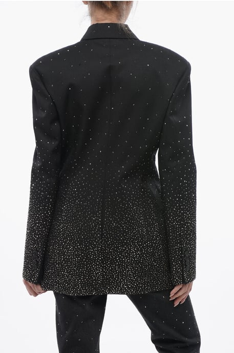 Blazer BLING de 3 botones con pedrería degradada en negro - Image 2