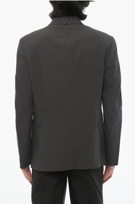 Blazer entallado de 3 botones con solapas con muescas y aberturas laterales en gris - Image 2