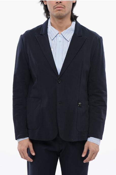 Blazer WOE de botonadura sencilla sin forro en azul - Image 1