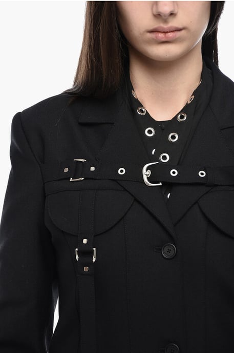 Blazer cargo con hebilla en color negro - Image 4