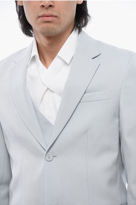 Blazer Relax Fit con bolsillos de solapa en azul claro - Image 3