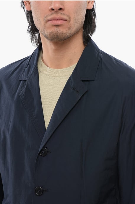 Blazer de botonadura sencilla con bolsillos de parche en azul - Image 3