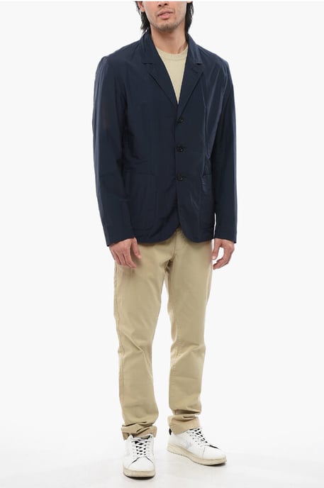 Blazer de botonadura sencilla con bolsillos de parche en azul - Image 4