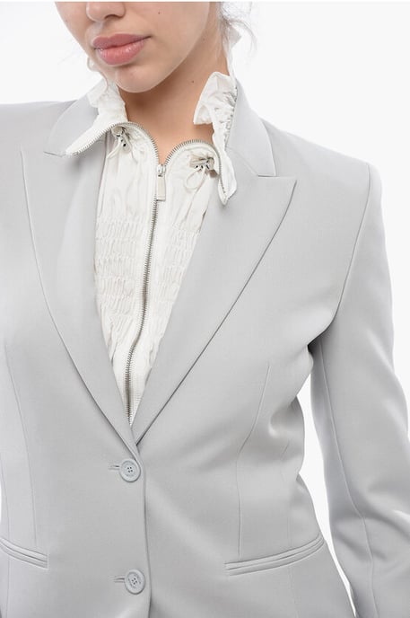 Blazer gris de corte entallado con solapa de pico CORPORATE TECH - Image 3