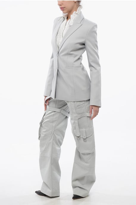 Blazer gris de corte entallado con solapa de pico CORPORATE TECH - Image 4