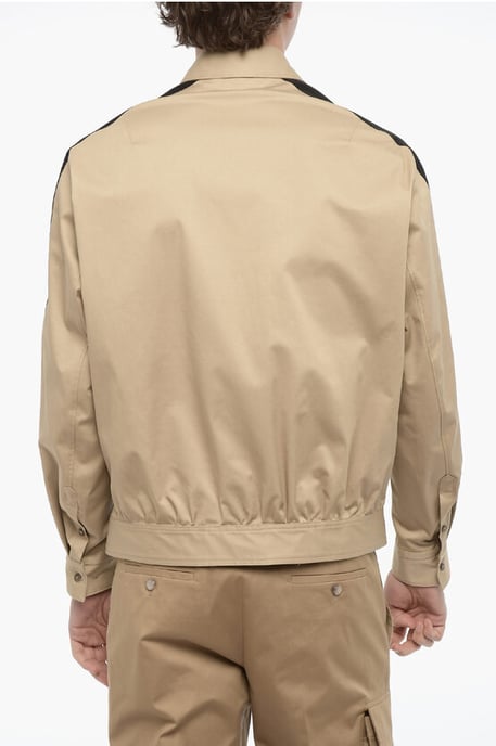 Camisa de algodón con bandas laterales en contraste en beige - Image 2