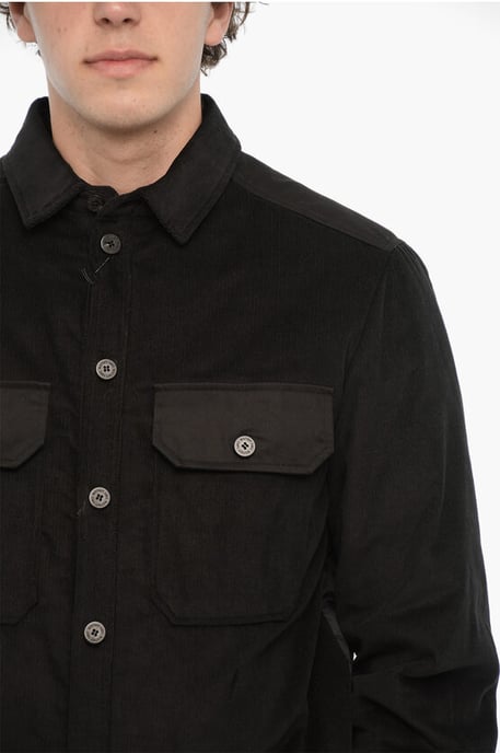 Camisa de pana con inserto acolchado en la parte trasera en color negro - Image 3