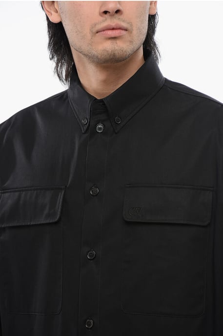 Camisa utilitaria con botones en color negro - Image 3
