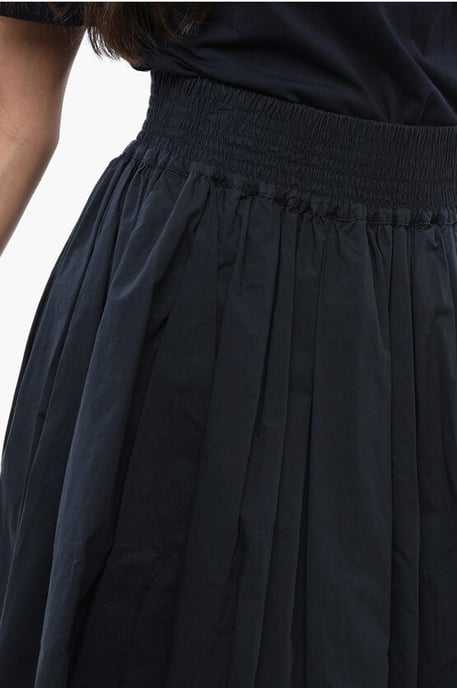 Falda midi acampanada de algodón Popeline en azul - Image 3