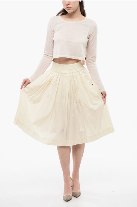 Camisa circular de cintura alta en beige - Image 4