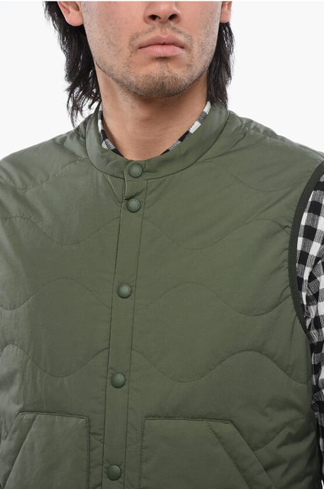 Chaqueta acolchada de plumón antidesgarro en verde - Image 3