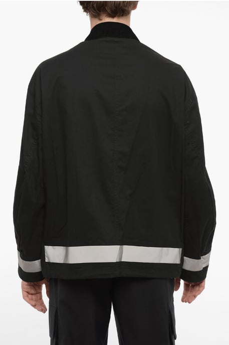 Chaqueta utilitaria con cuello acanalado en color negro - Image 2