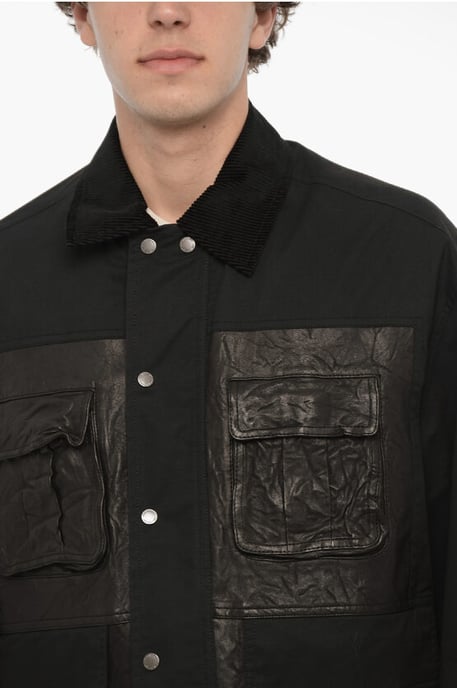 Chaqueta utilitaria con cuello acanalado en color negro - Image 3