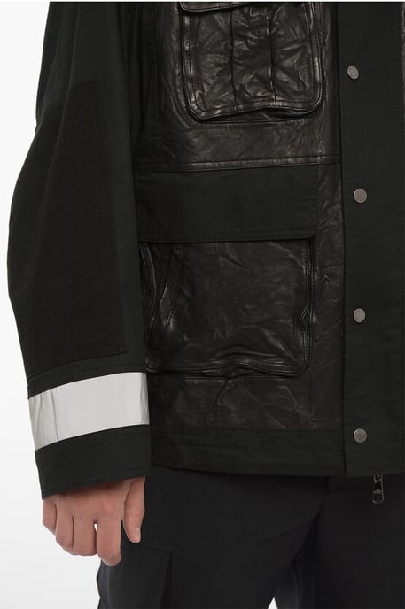 Chaqueta utilitaria con cuello acanalado en color negro - Image 4