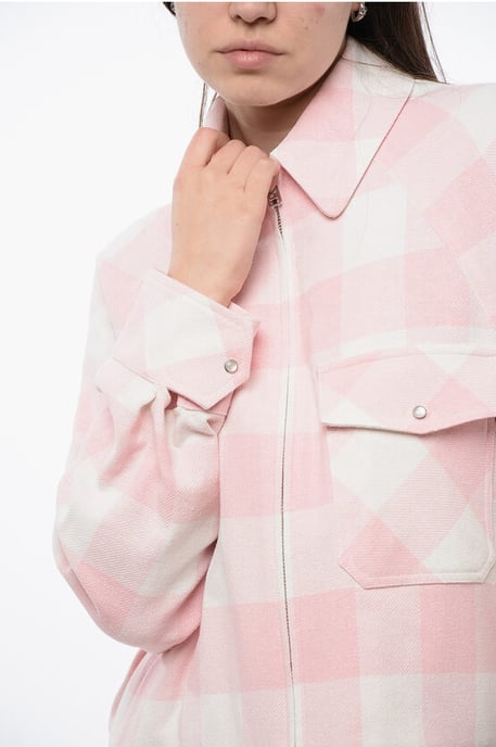 ARCHIVO Camisa de verano TIMBER con cuadros de búfalo y frontal en blanco y rosa - Image 3