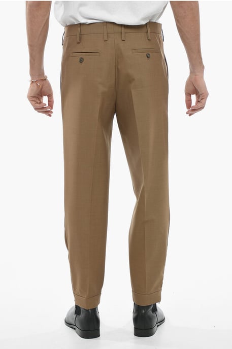 Pantalones chinos JAMIE de corte entallado con cremallera en los tobillos en marrón - Image 2