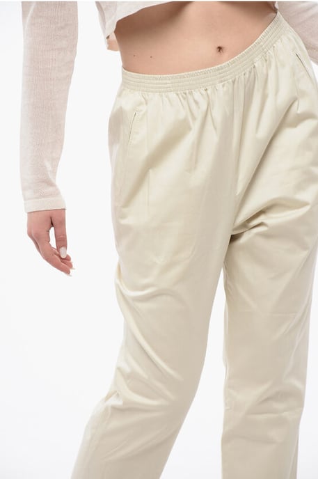 Pantalones chinos militares de algodón con cinturilla elástica en color beige - Image 3