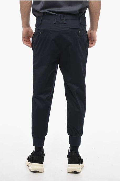 Pantalones JACK de tiro bajo y corte ajustado con puños en azul - Image 2