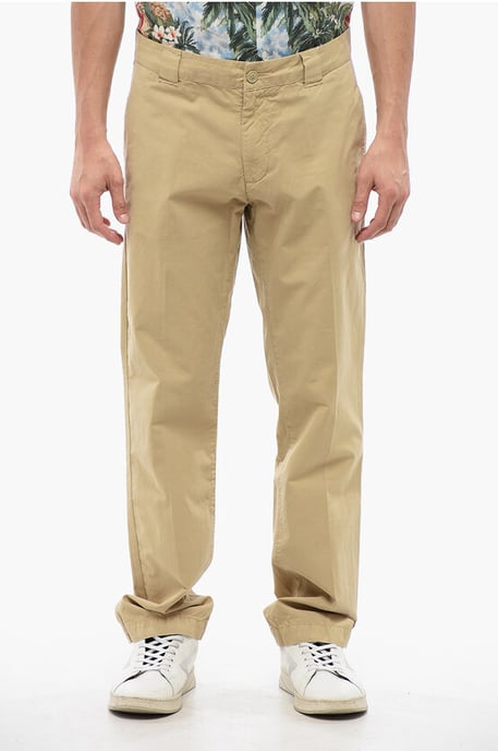 Pantalones chinos de cintura alta en beige - Image 1