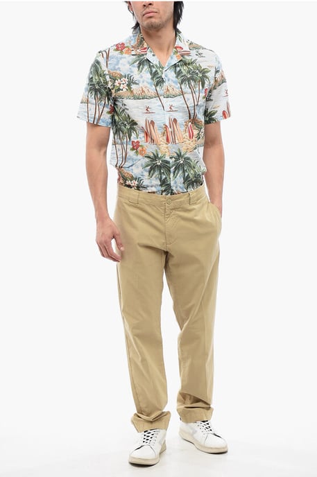 Pantalones chinos de cintura alta en beige - Image 4