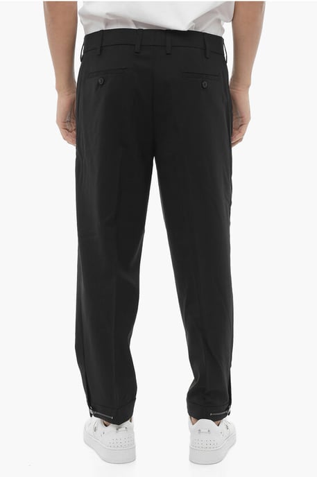 Pantalones chinos ajustados de color liso con tobillo ajustable en negro - Image 2
