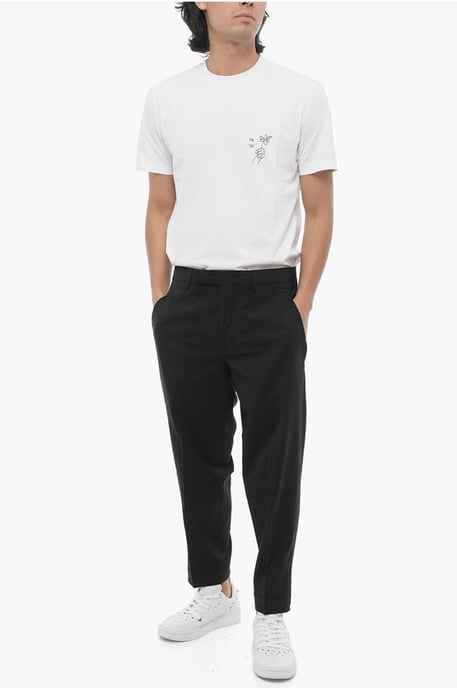 Pantalones chinos ajustados de color liso con tobillo ajustable en negro - Image 4
