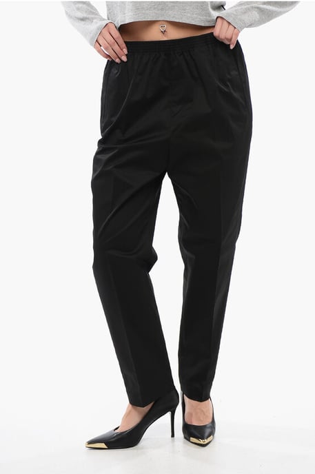 Pantalón chino militar con cintura elástica en negro - Image 1