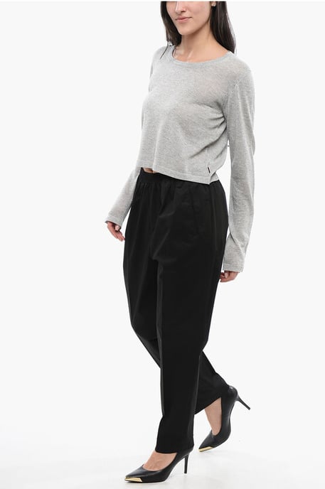 Pantalón chino militar con cintura elástica en negro - Image 4