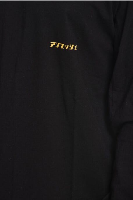 Camiseta de algodón con cuello alto SOLAR POWER en negro - Image 3