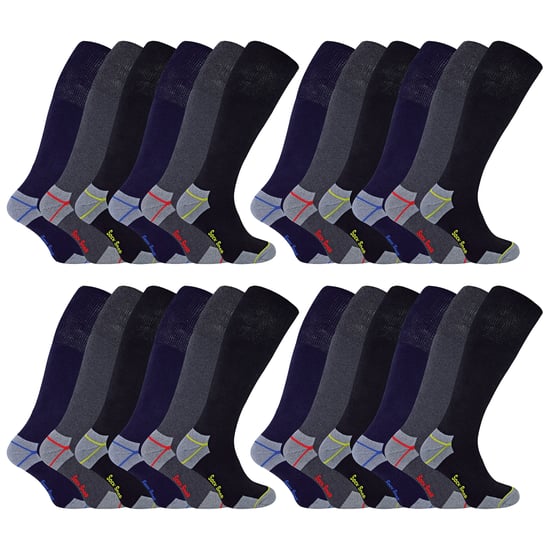 24 pares de calcetines de trabajo de rodilla alta duraderos para hombres - Image 1