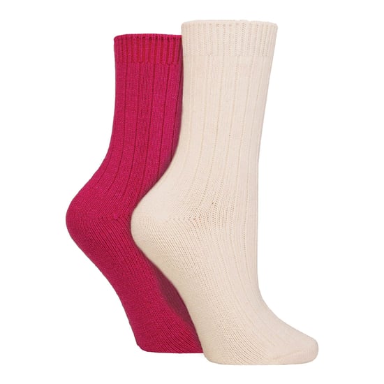 Paquete de 4 calcetines de bota de cachemira para damas | Calcetines de cama de lana de canalé cómodos y transpirables - Image 3