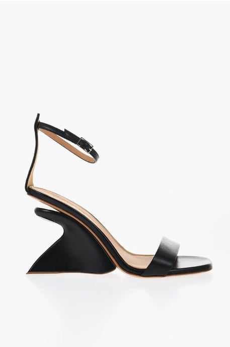 Sandalias JUG de Piel Cuña 9 cm en Color Negro - Image 3