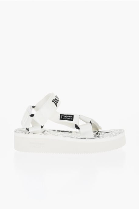 Sandalias de tela con el logotipo de SUICOKE en blanco - Image 3