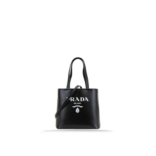 Bolso tote de piel con el logotipo de Prada - Image 1