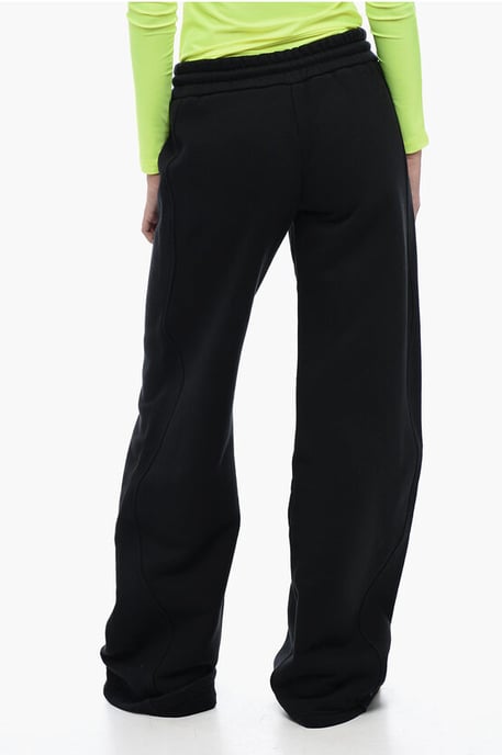 Joggers rectos redondos de algodón cepillado en negro - Image 2