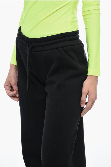 Joggers rectos redondos de algodón cepillado en negro - Image 3