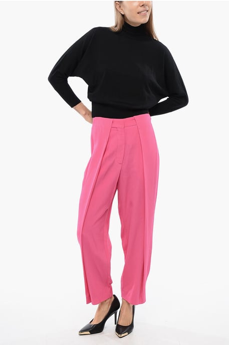 Pantalones de cintura alta y corte cónico en rosa - Image 3