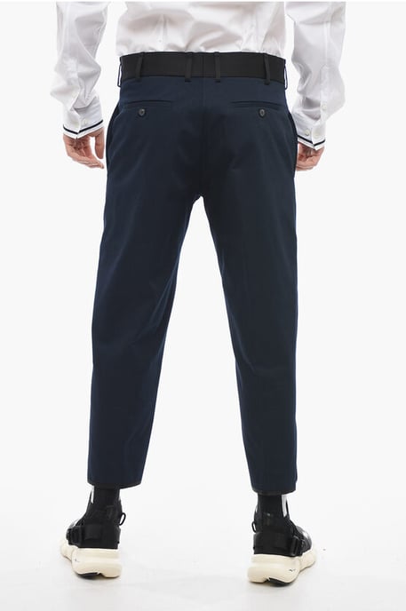 Pantalones TOM Slim Fit con bordes en contraste y botones en los tobillos en azul - Image 2